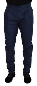 Dolce & Gabbana Blaue formelle Chino-Hose aus Baumwolle