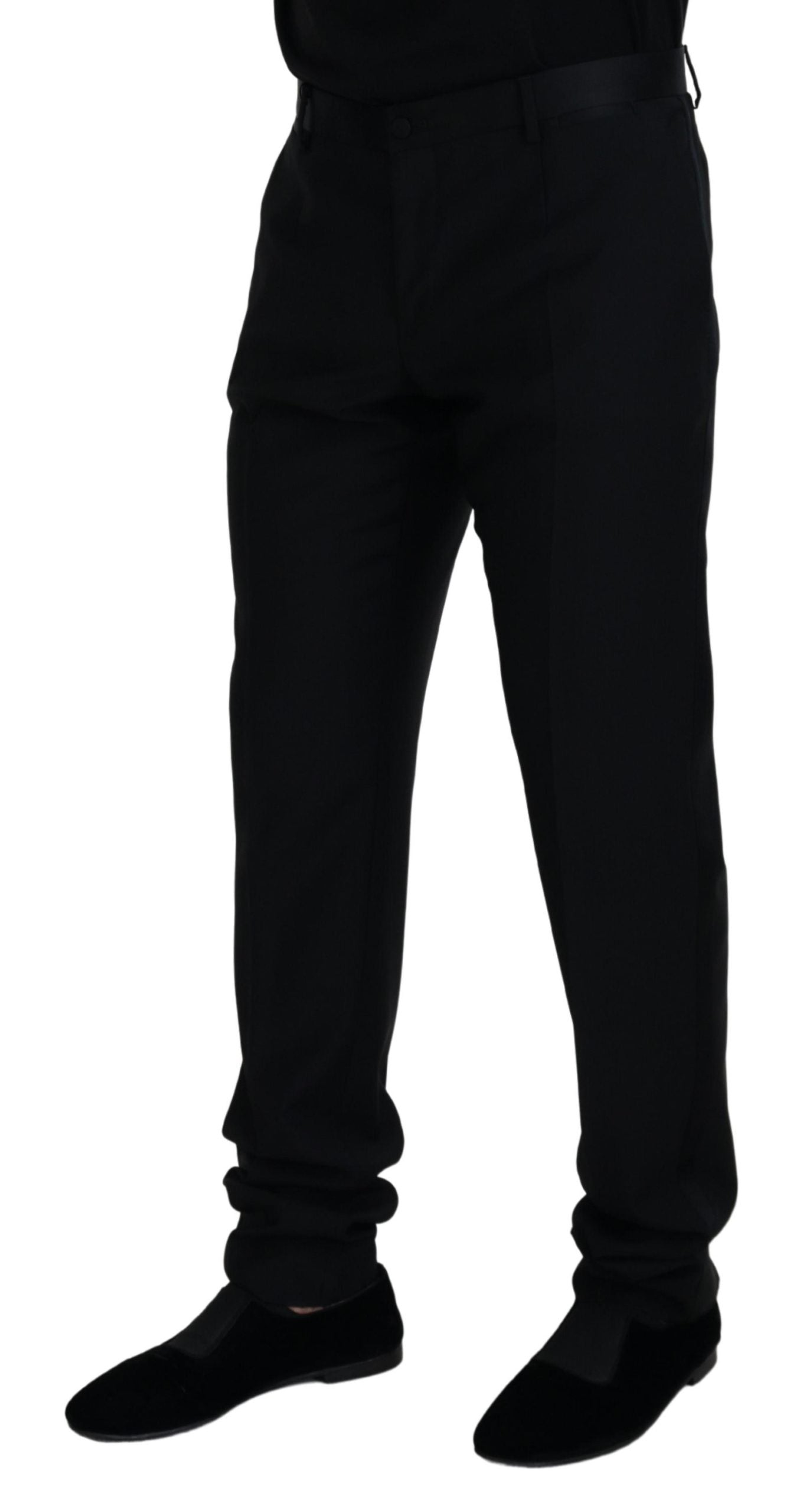 Dolce & Gabbana Schwarze Chino-Hose aus Wolle für formelle Anlässe