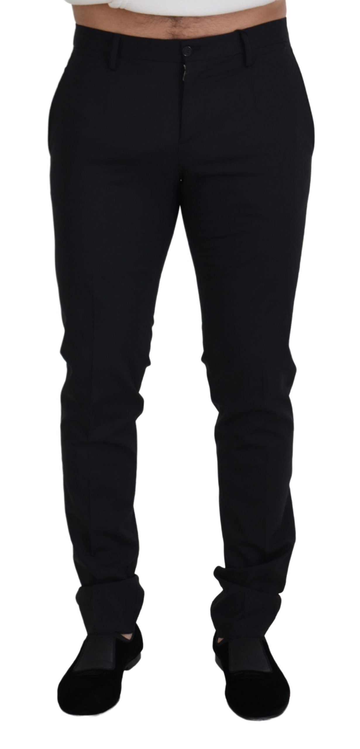 Dolce & Gabbana Schwarze Chino-Hose aus Wolle für formelle Anlässe