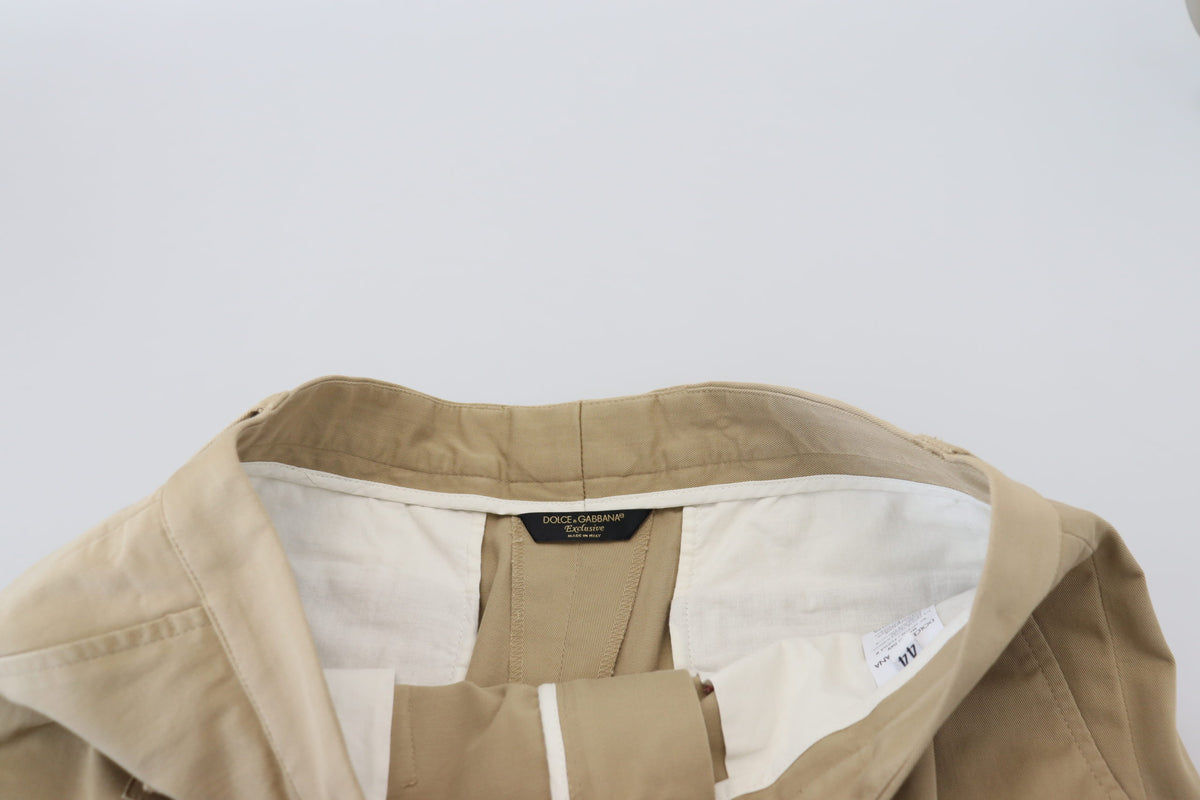 Dolce & Gabbana Beigefarbene Cargo-Bermudashorts aus Baumwolle