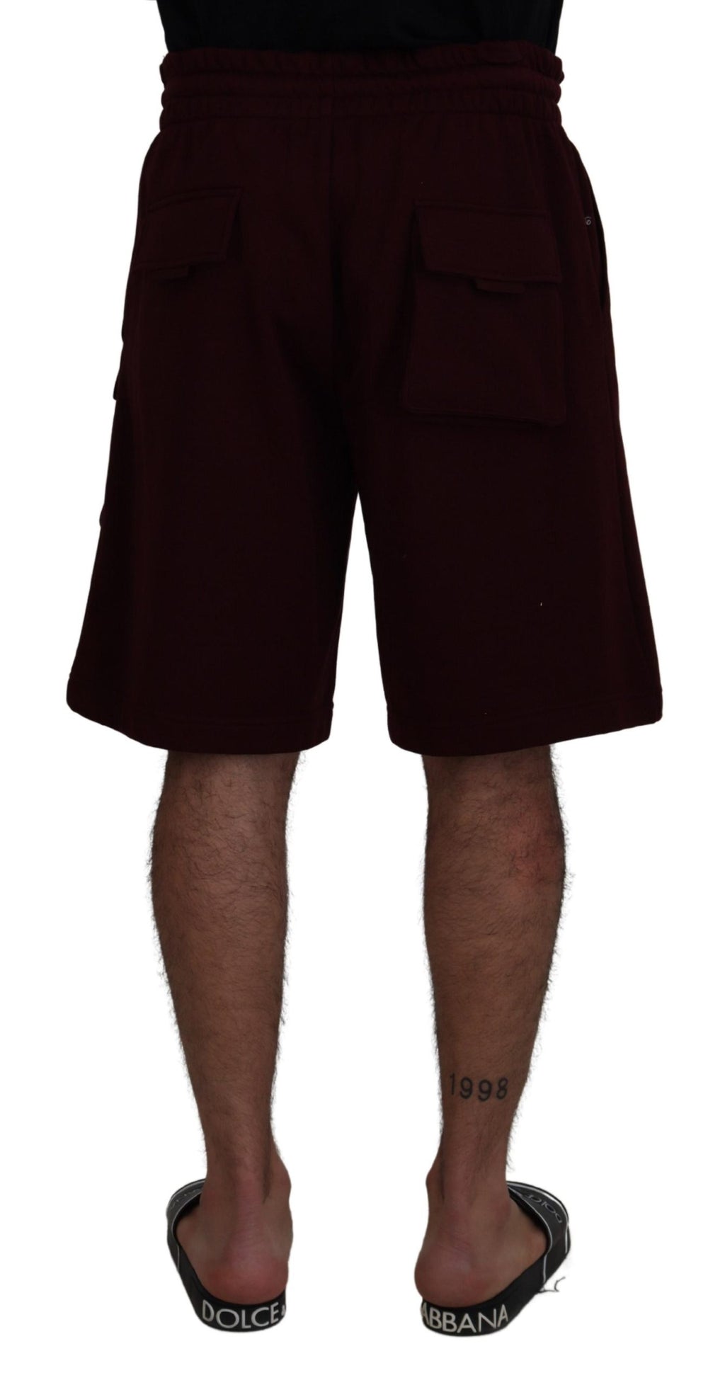 Dolce & Gabbana Maroon Bermuda Cargo Herren Shorts