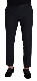 Dolce & Gabbana Schwarze Wolle Herren Formal Hosen