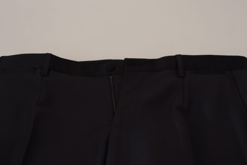 Dolce & Gabbana Schwarze Wolle Herren Formal Hosen