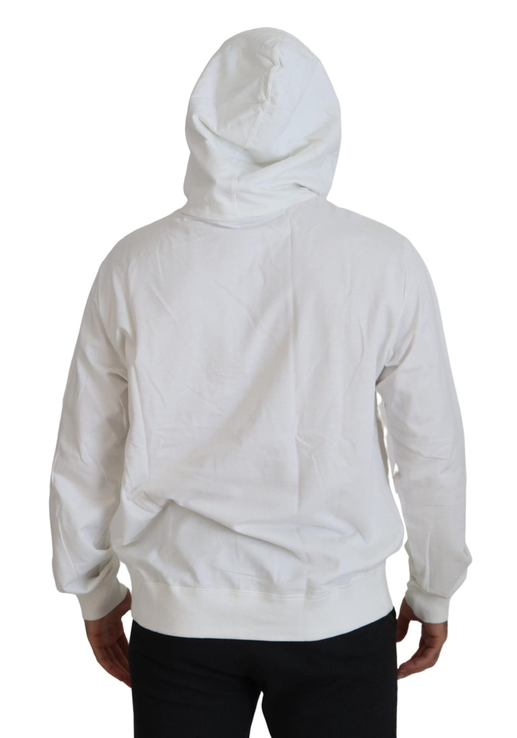 Dolce & Gabbana Weißes Baumwoll-Sweatshirt mit Kapuze Pullover