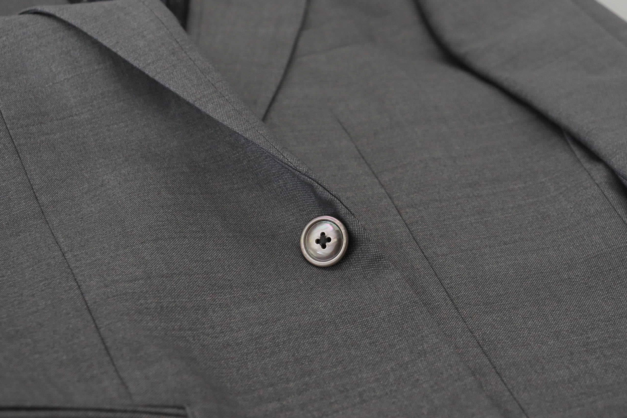 Dolce & Gabbana Grey Wool Silk Slim Fit Jacket Blazer