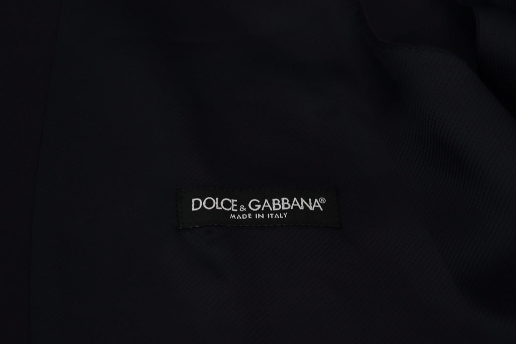 Dolce & Gabbana Dark Blue Stretch Wool Formal Vest