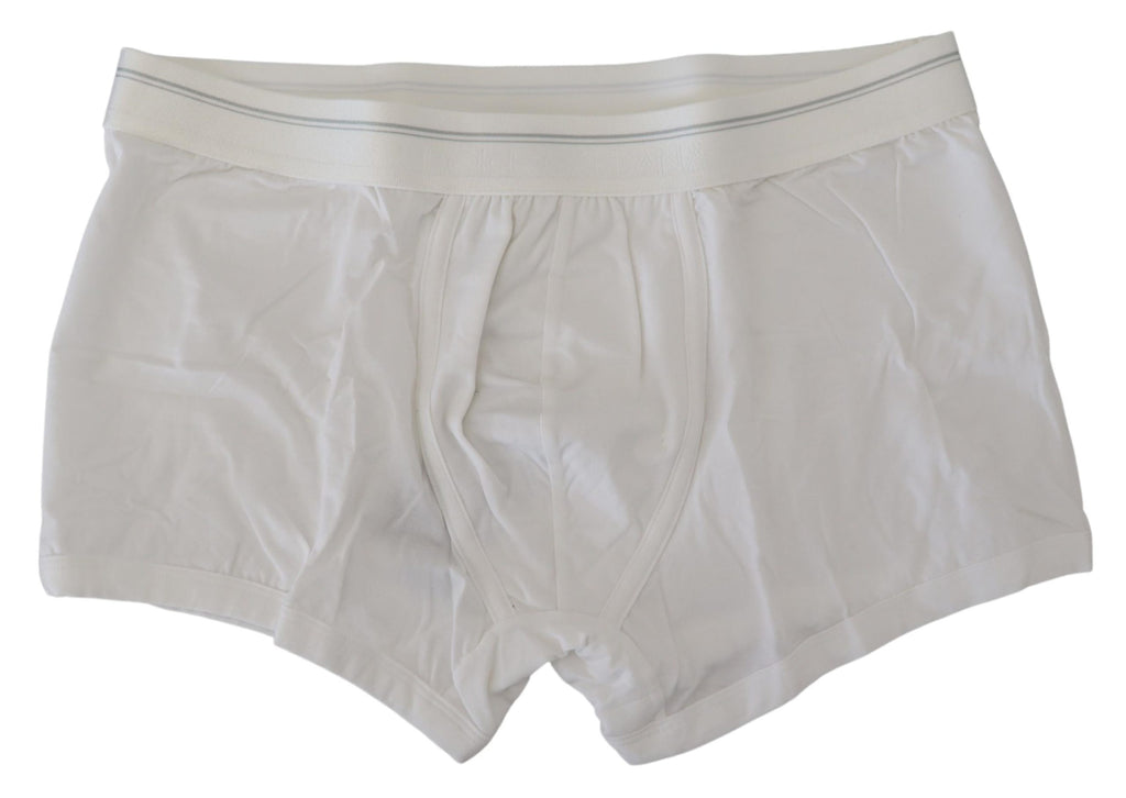 Dolce & Gabbana Weiße Baumwollmischung Regular Boxer Unterwäsche