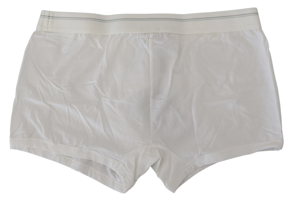 Dolce & Gabbana Weiße Baumwollmischung Regular Boxer Unterwäsche