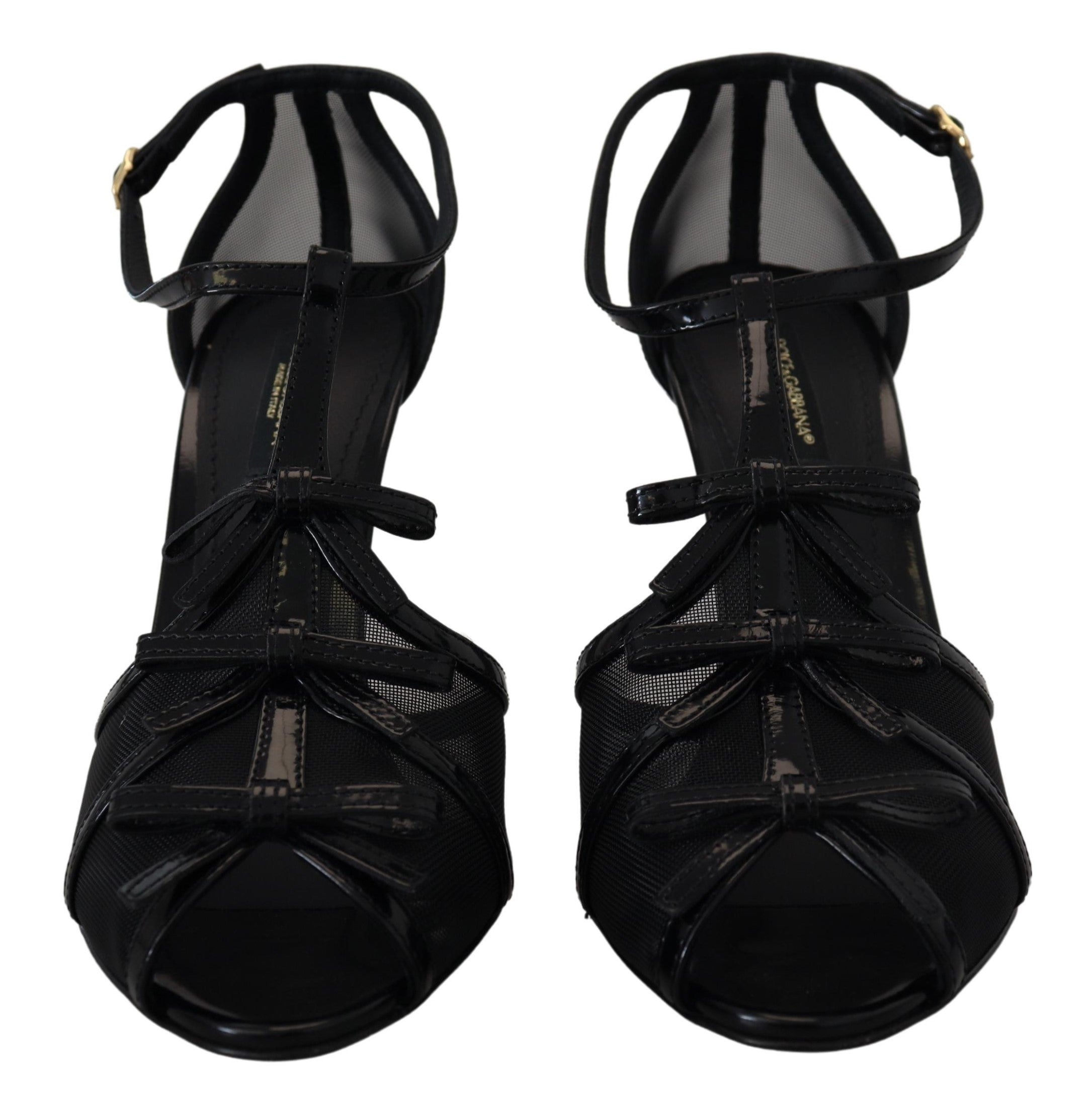 Dolce & Gabbana Black Stiletto High Heel Sandals Shoes