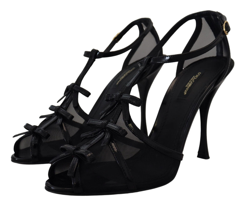 Dolce & Gabbana Black Stiletto High Heel Sandals Shoes