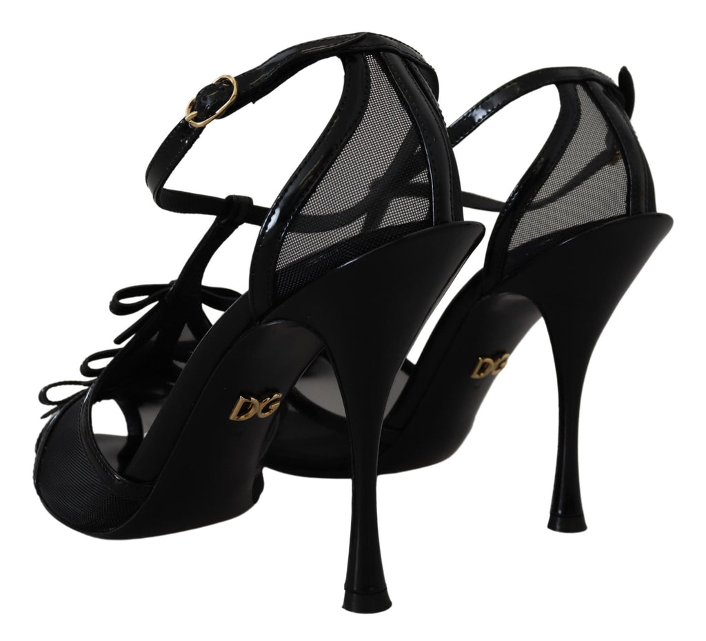Dolce & Gabbana Black Stiletto High Heel Sandals Shoes