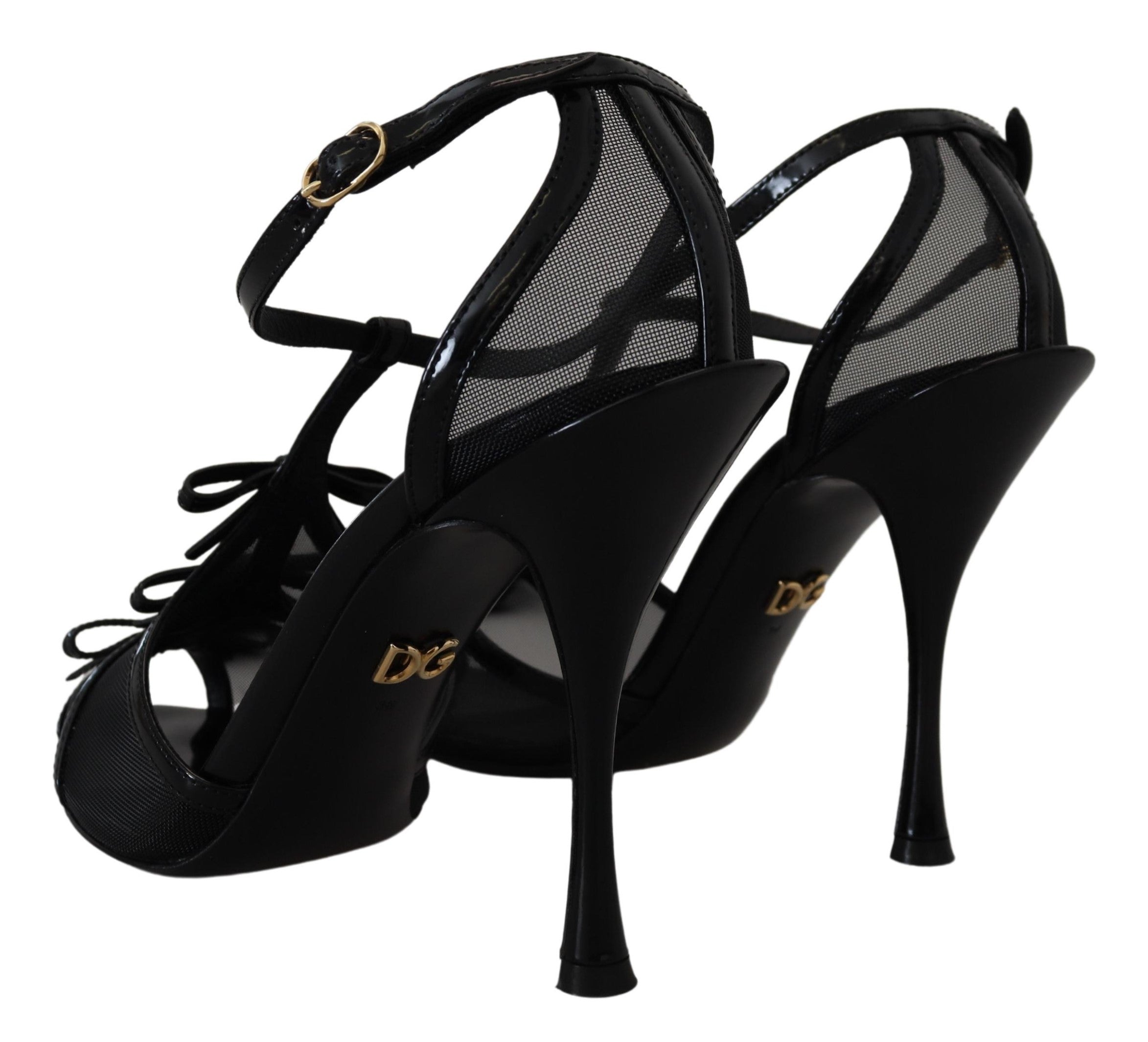 Dolce & Gabbana Black Stiletto High Heel Sandals Shoes