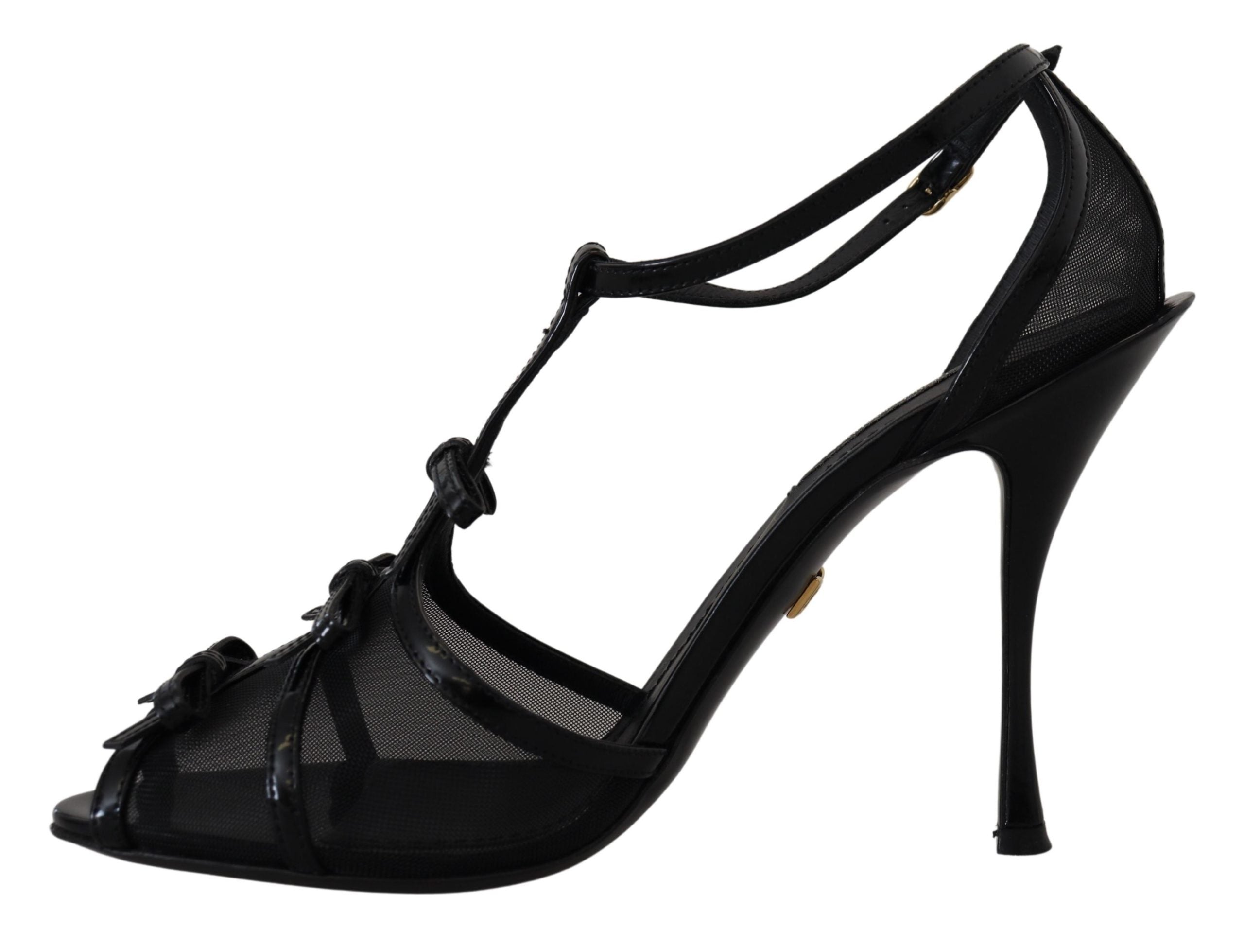 Dolce & Gabbana Black Stiletto High Heel Sandals Shoes