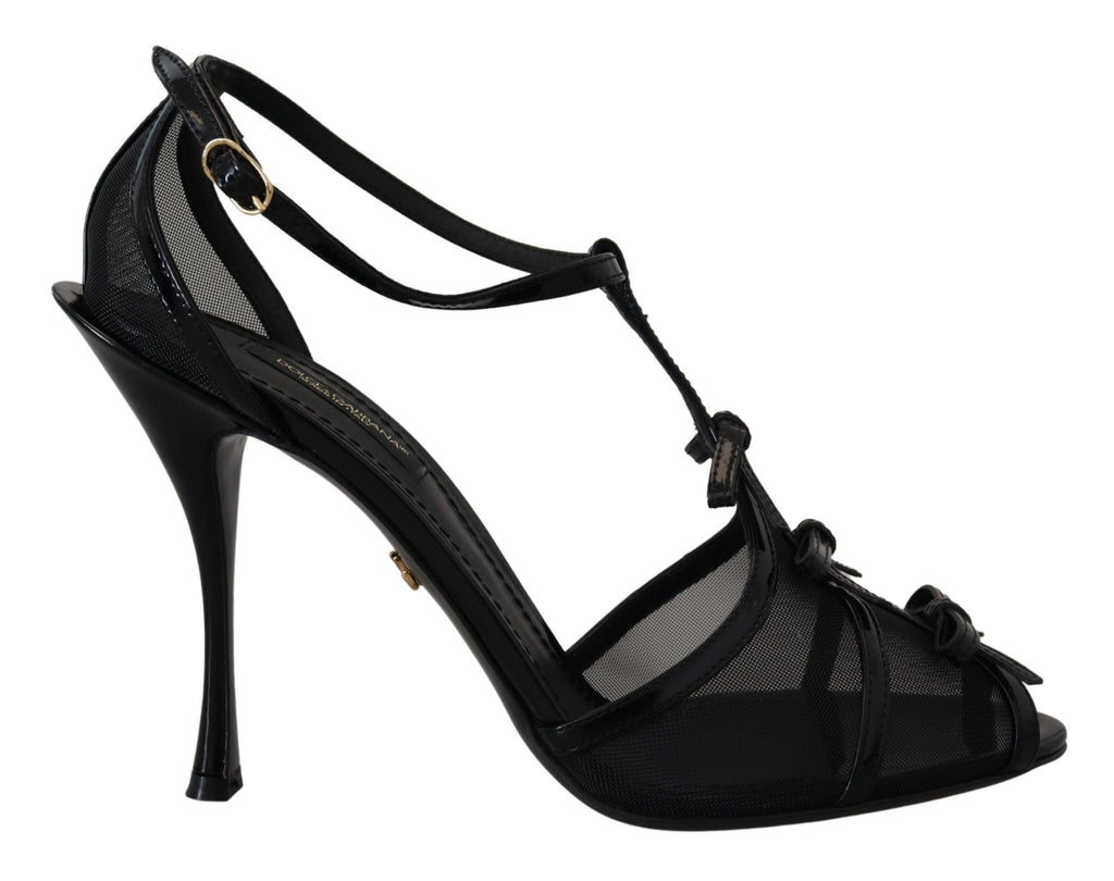 Dolce & Gabbana Black Stiletto High Heel Sandals Shoes