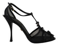 Dolce & Gabbana Black Stiletto High Heel Sandals Shoes