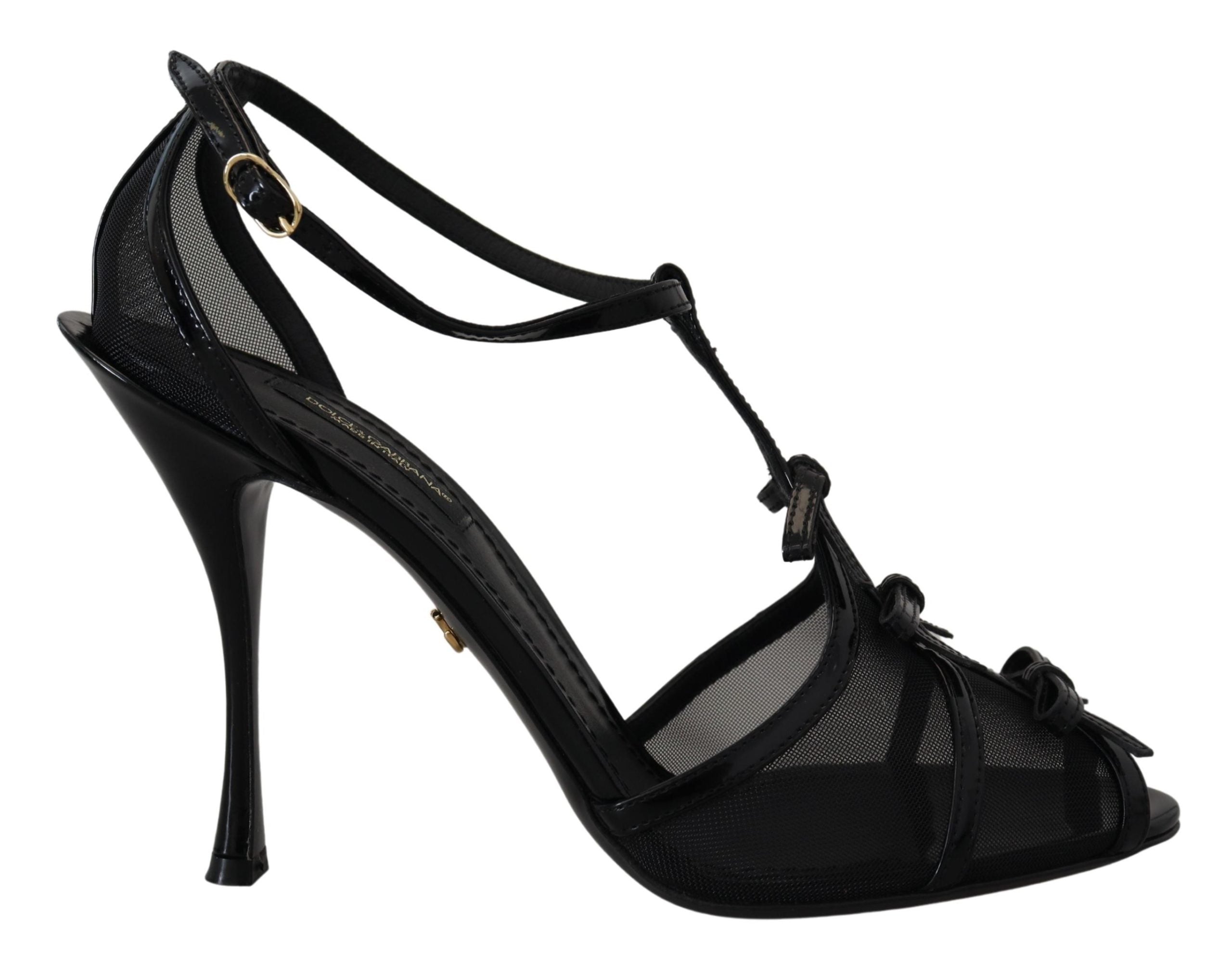 Dolce & Gabbana Black Stiletto High Heel Sandals Shoes