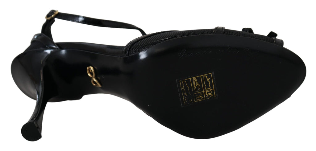 Dolce & Gabbana Black Stiletto High Heel Sandals Shoes