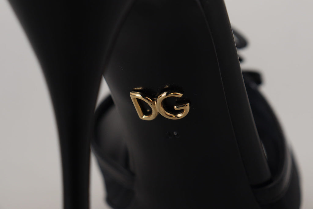 Dolce & Gabbana Black Stiletto High Heel Sandals Shoes