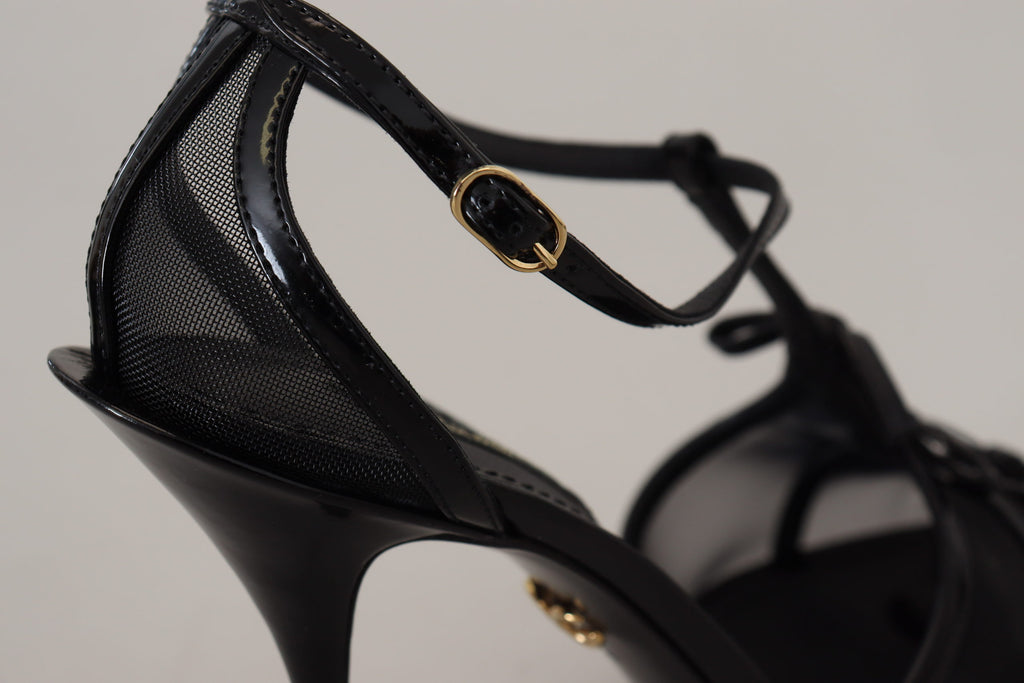 Dolce & Gabbana Black Stiletto High Heel Sandals Shoes
