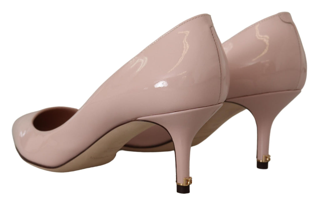 Dolce & Gabbana Pink Patent Leather Kitten Heel Pumps Shoes