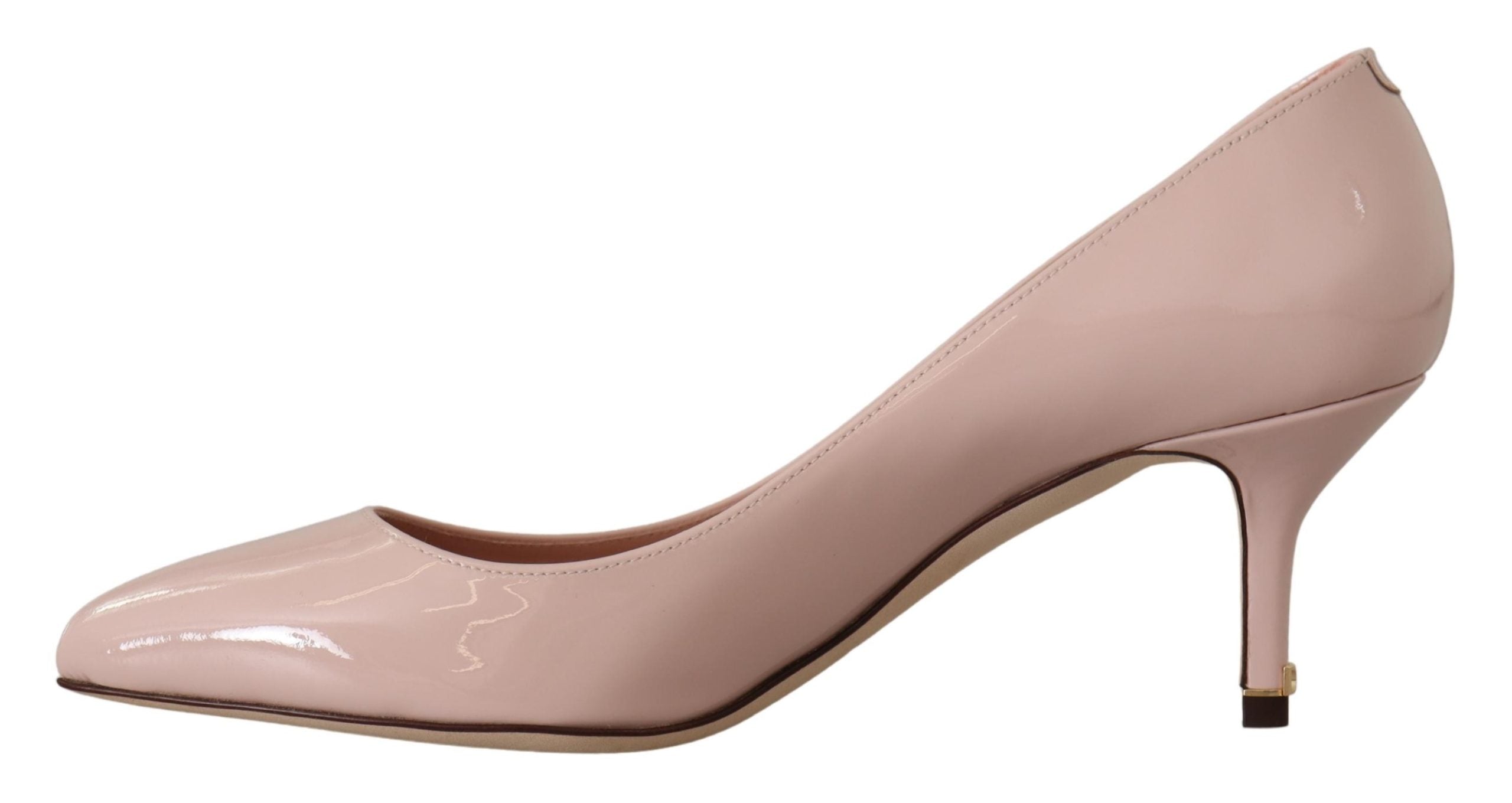 Dolce & Gabbana Pink Patent Leather Kitten Heel Pumps Shoes