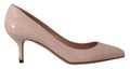 Dolce & Gabbana Pink Patent Leather Kitten Heel Pumps Shoes