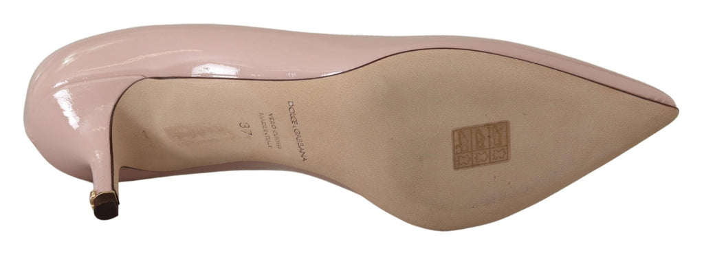 Dolce & Gabbana Pink Patent Leather Kitten Heel Pumps Shoes