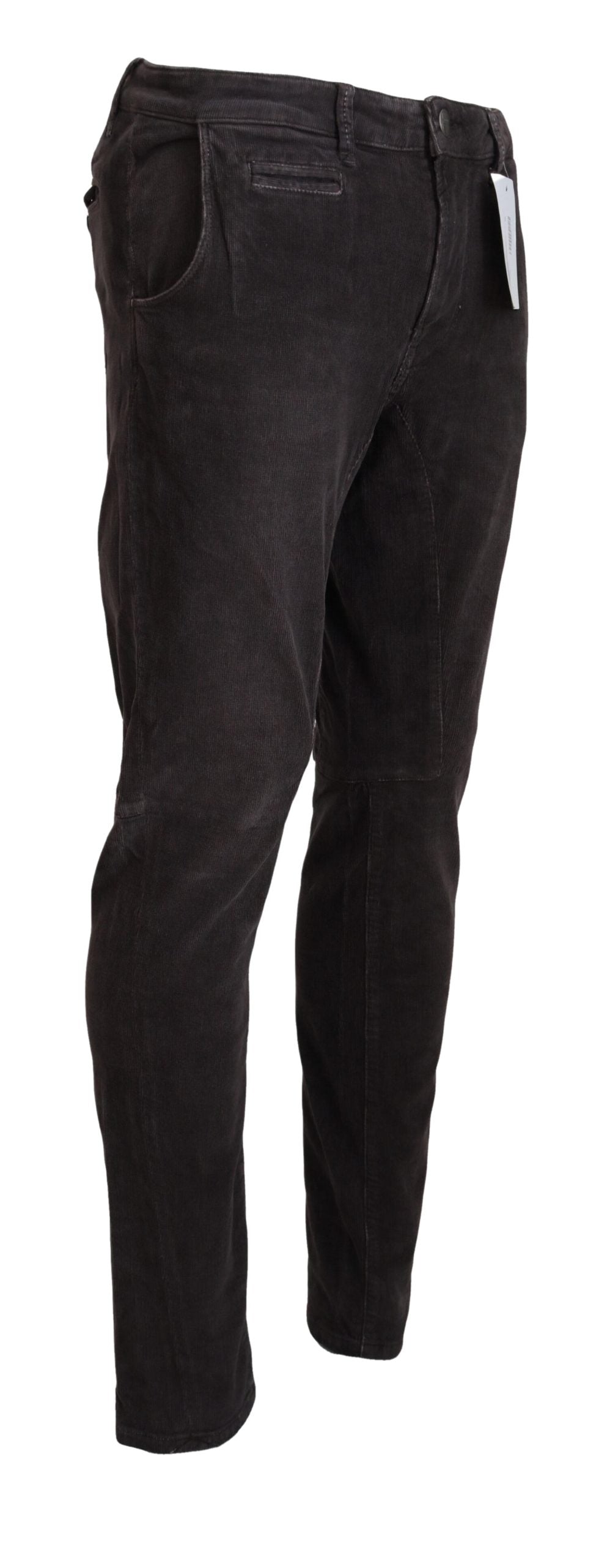 Eight Brown Cotton Straight Fit Men's Casual Trousers