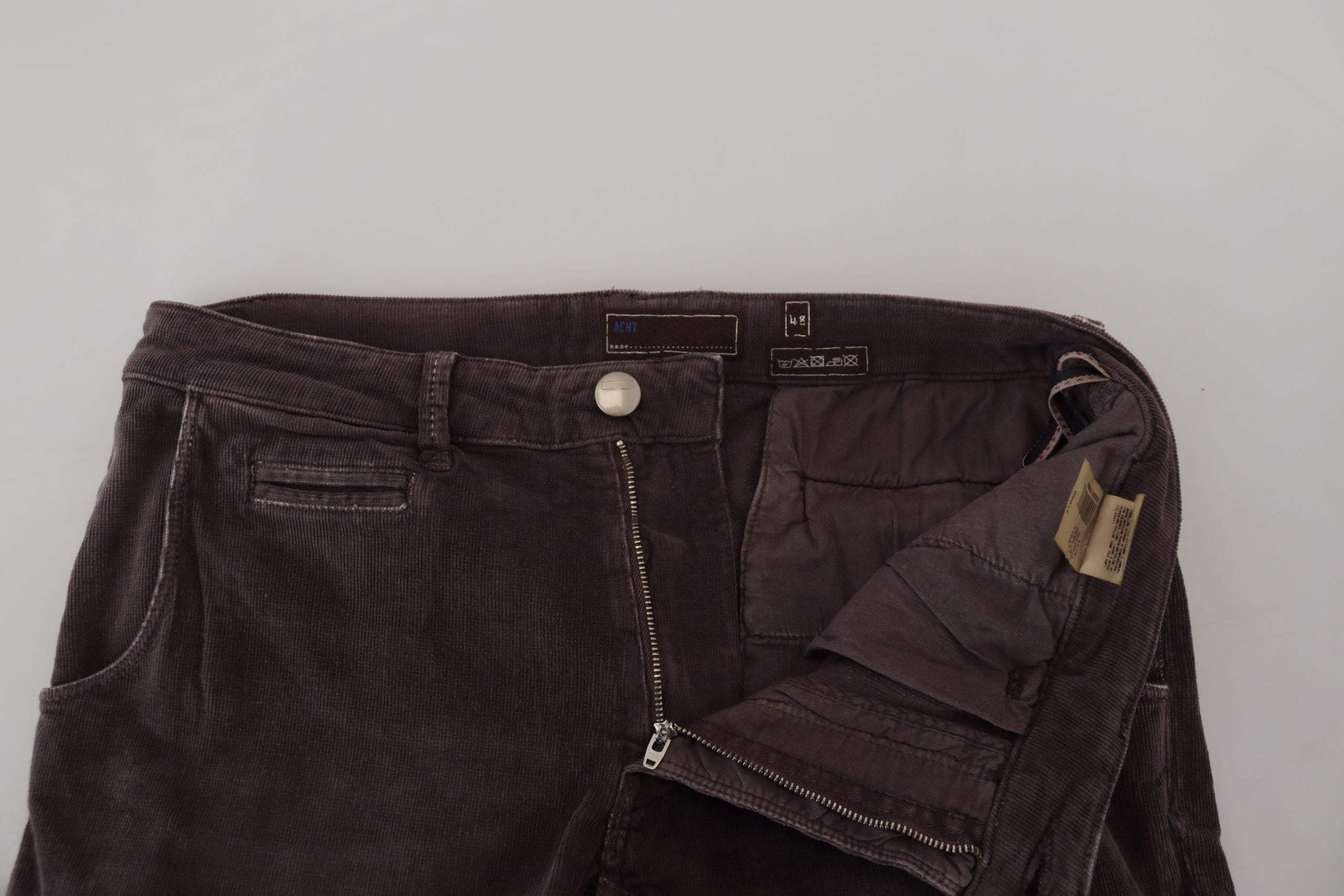 Eight Brown Cotton Straight Fit Men's Casual Trousers
