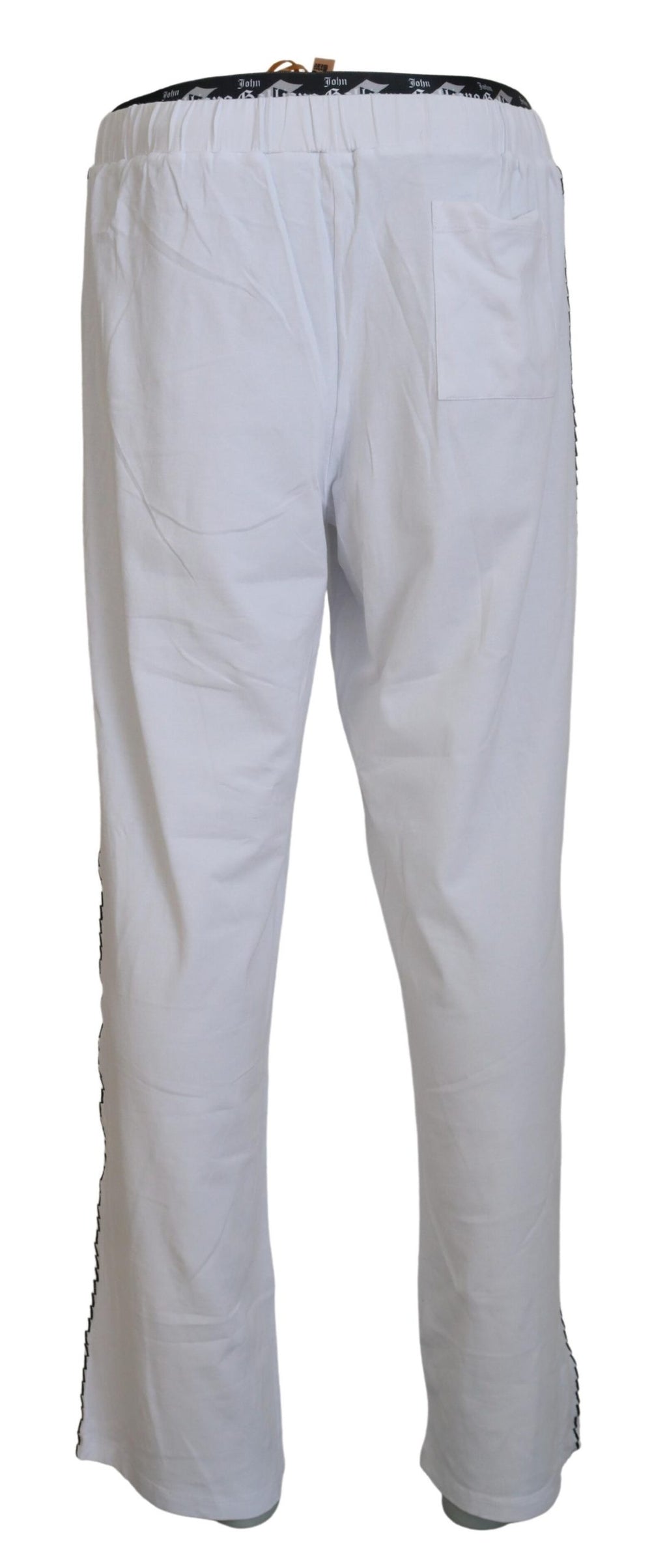 John Galliano Weiße Baumwolle Logo Lose Männer Hose
