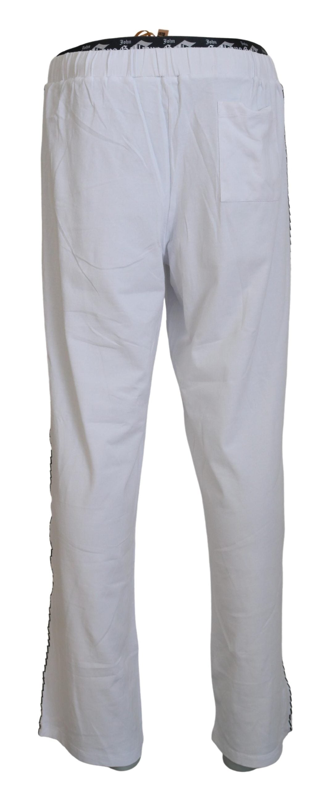 John Galliano Weiße Baumwolle Logo Lose Männer Hose