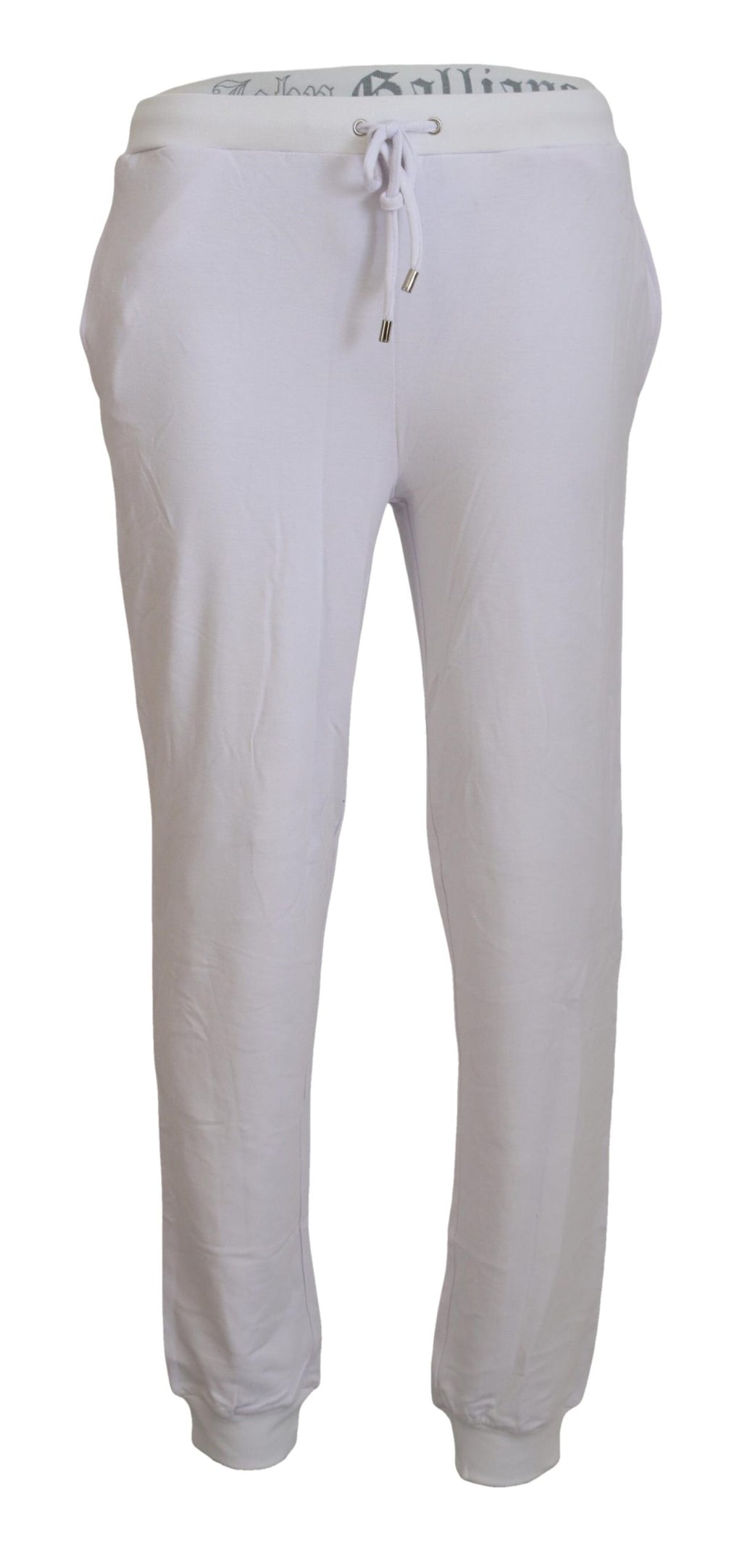 John Galliano Weiße Baumwoll-Logo-Herren-Jogger-Hose