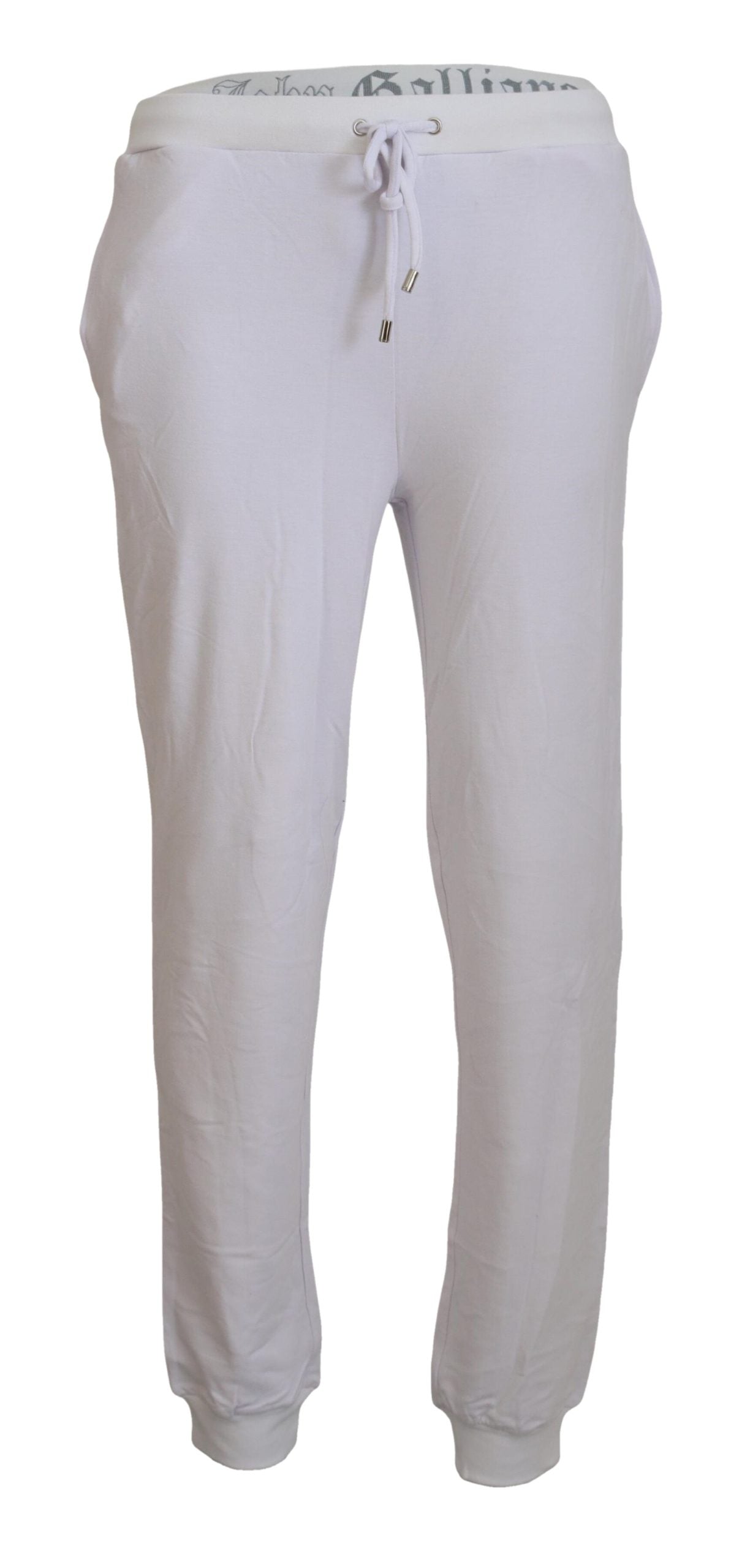John Galliano Weiße Baumwoll-Logo-Herren-Jogger-Hose