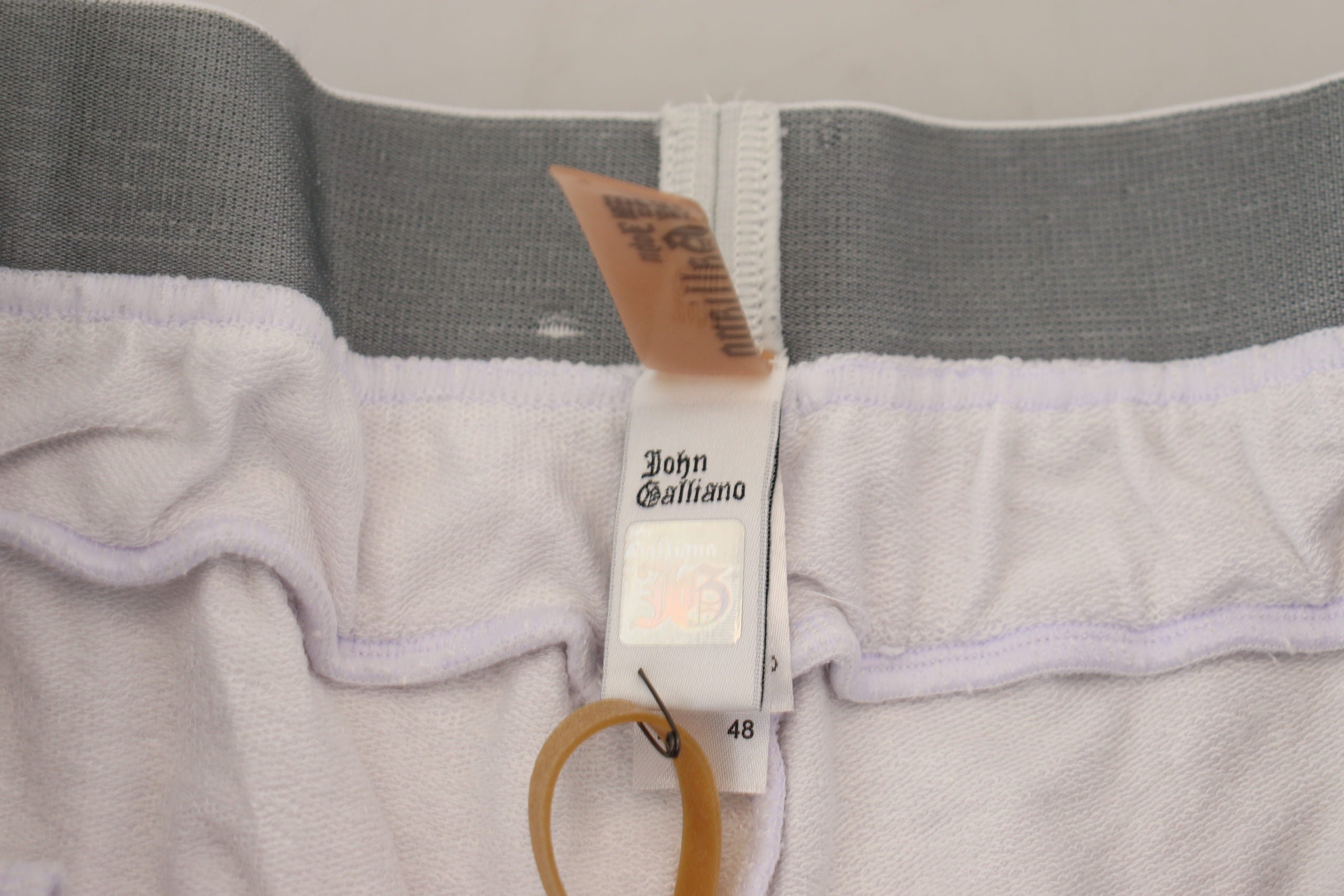 John Galliano Weiße Baumwoll-Logo-Herren-Jogger-Hose