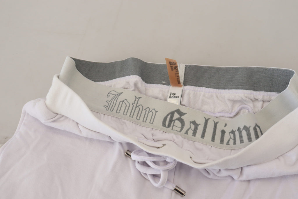 John Galliano Weiße Baumwoll-Logo-Herren-Jogger-Hose