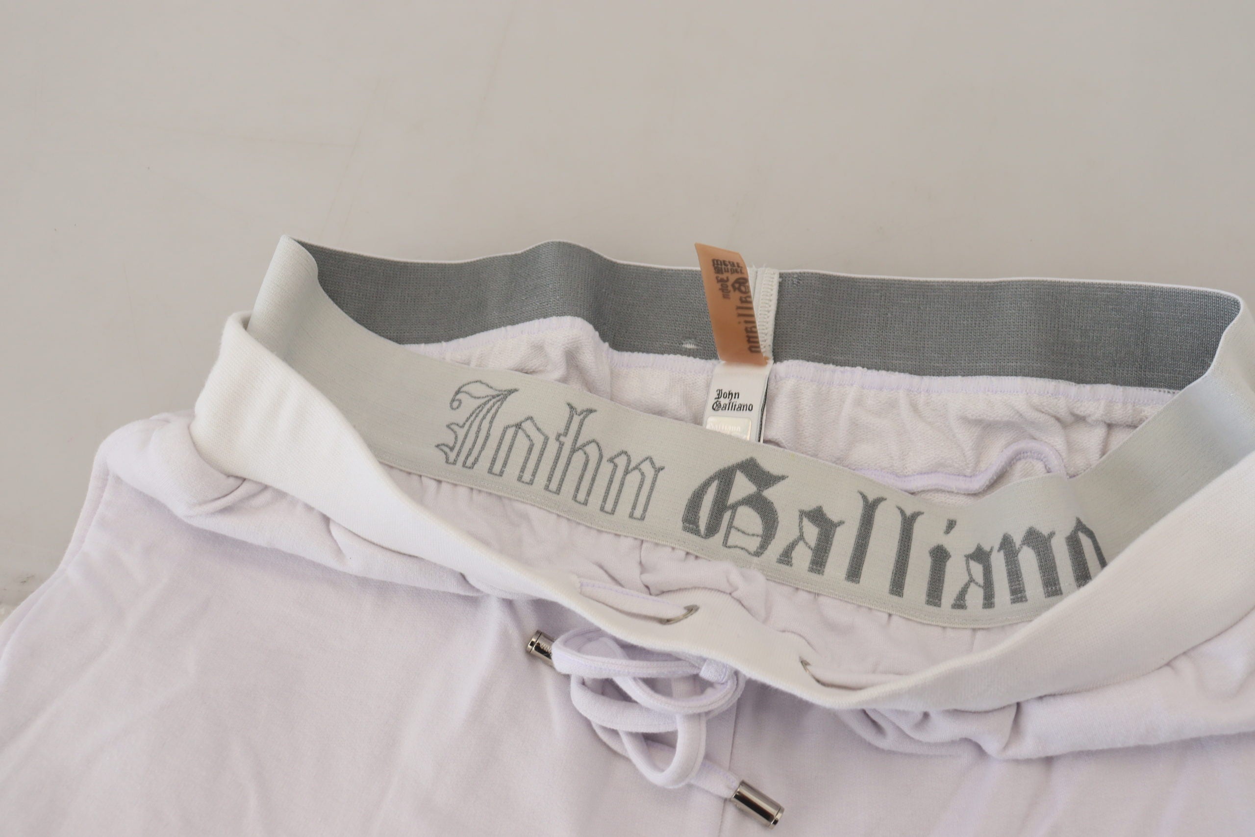 John Galliano Weiße Baumwoll-Logo-Herren-Jogger-Hose