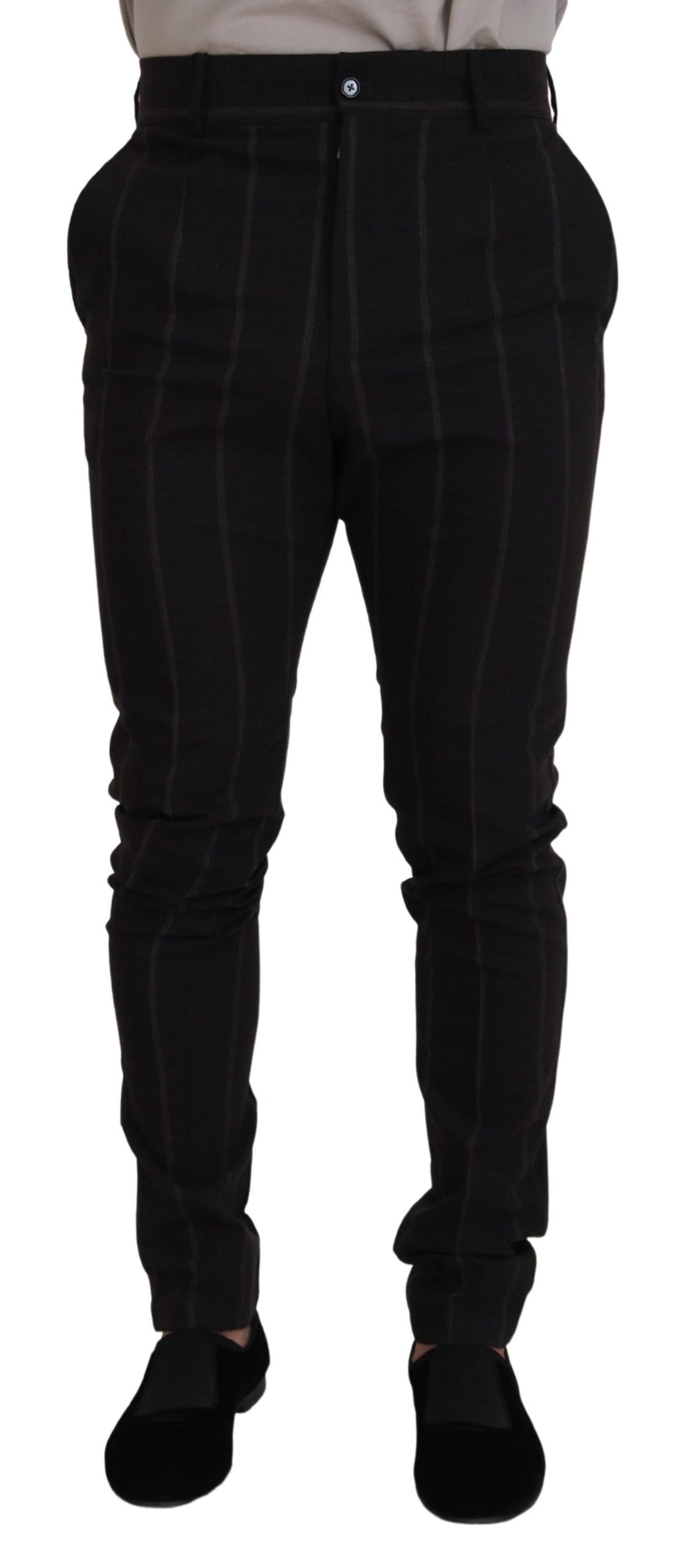 Dolce & Gabbana Schwarz Wolle Chino Formal Männer Hosen