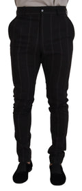 Dolce & Gabbana Schwarz Wolle Chino Formal Männer Hosen