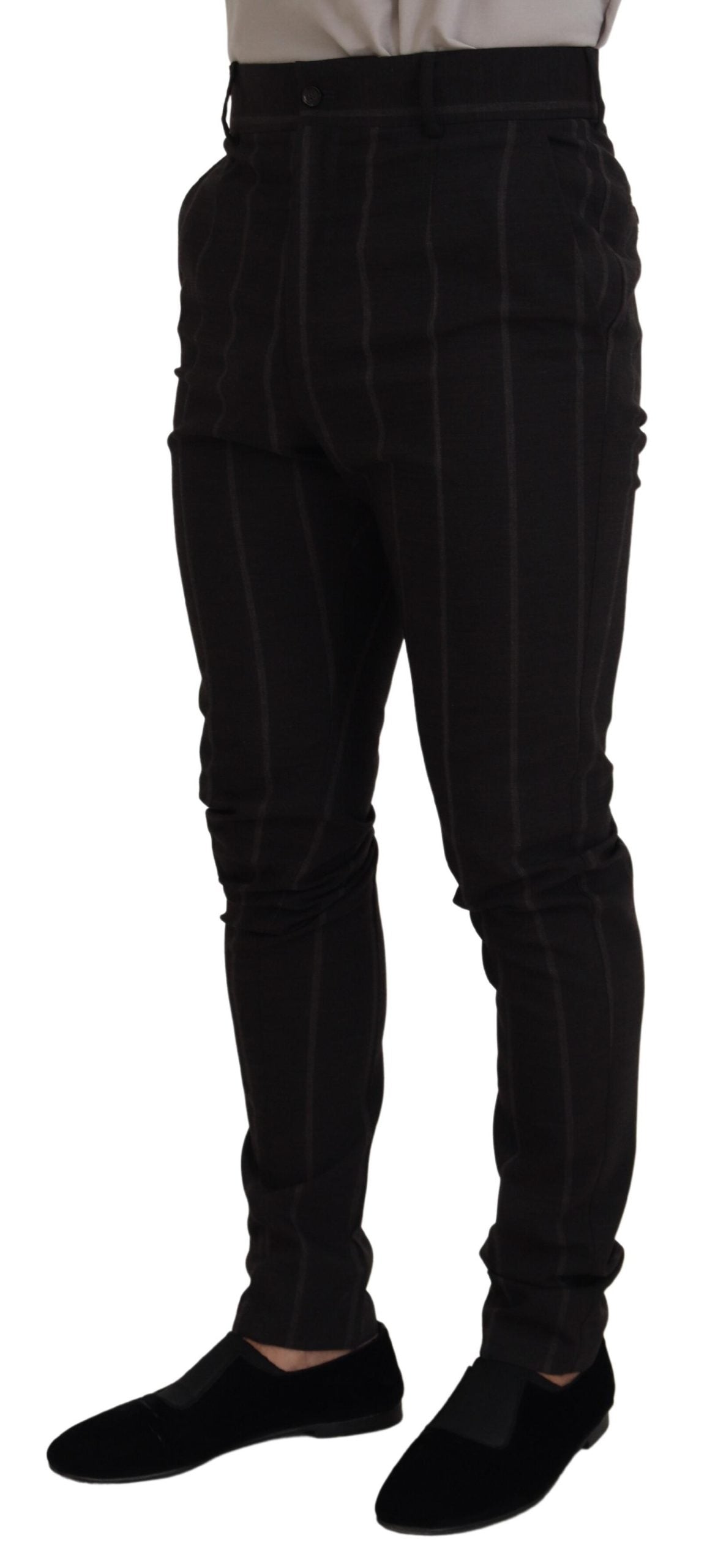 Dolce & Gabbana Schwarz Wolle Chino Formal Männer Hosen