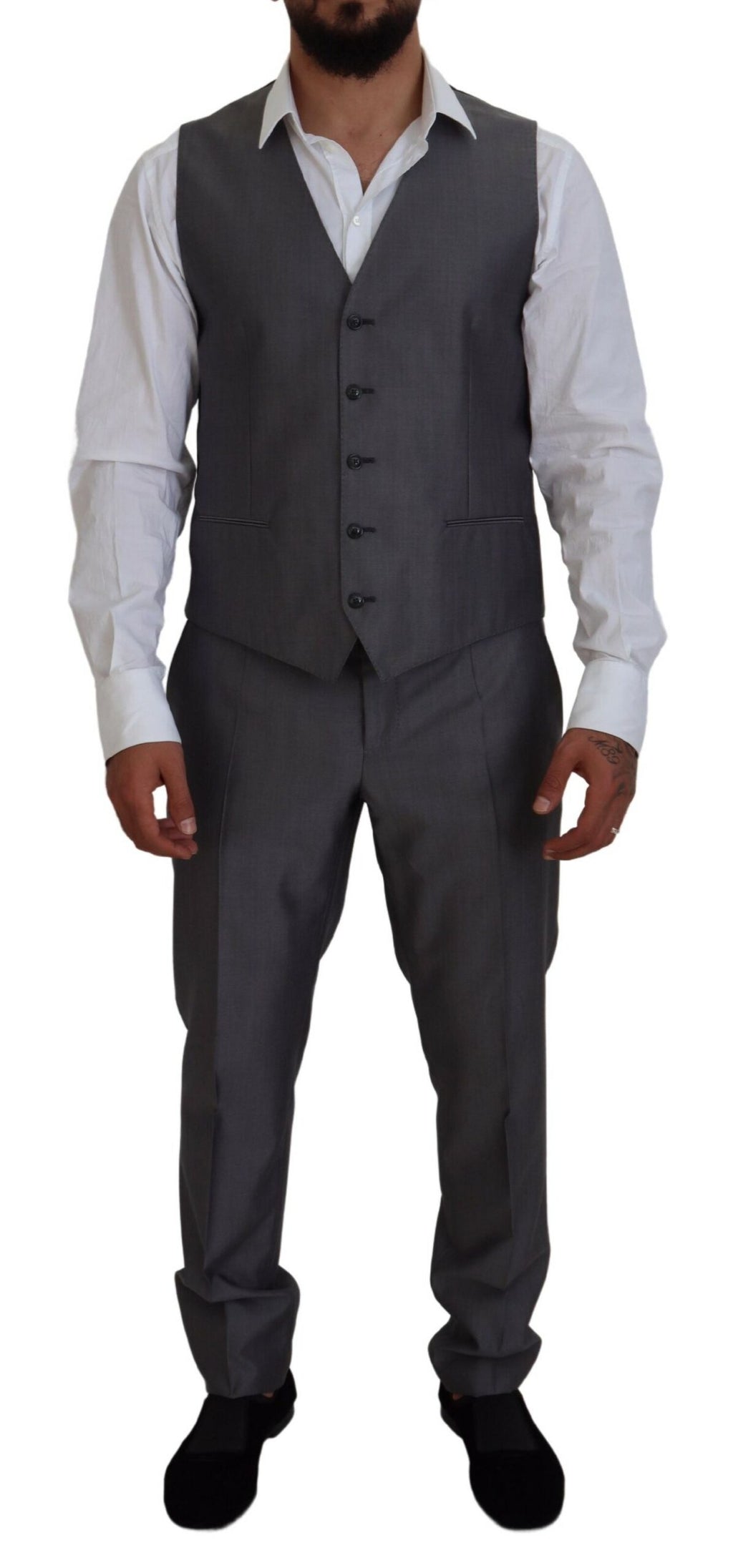 Dolce & Gabbana Grey SICILIA 3-Piece Slim Fit Suit