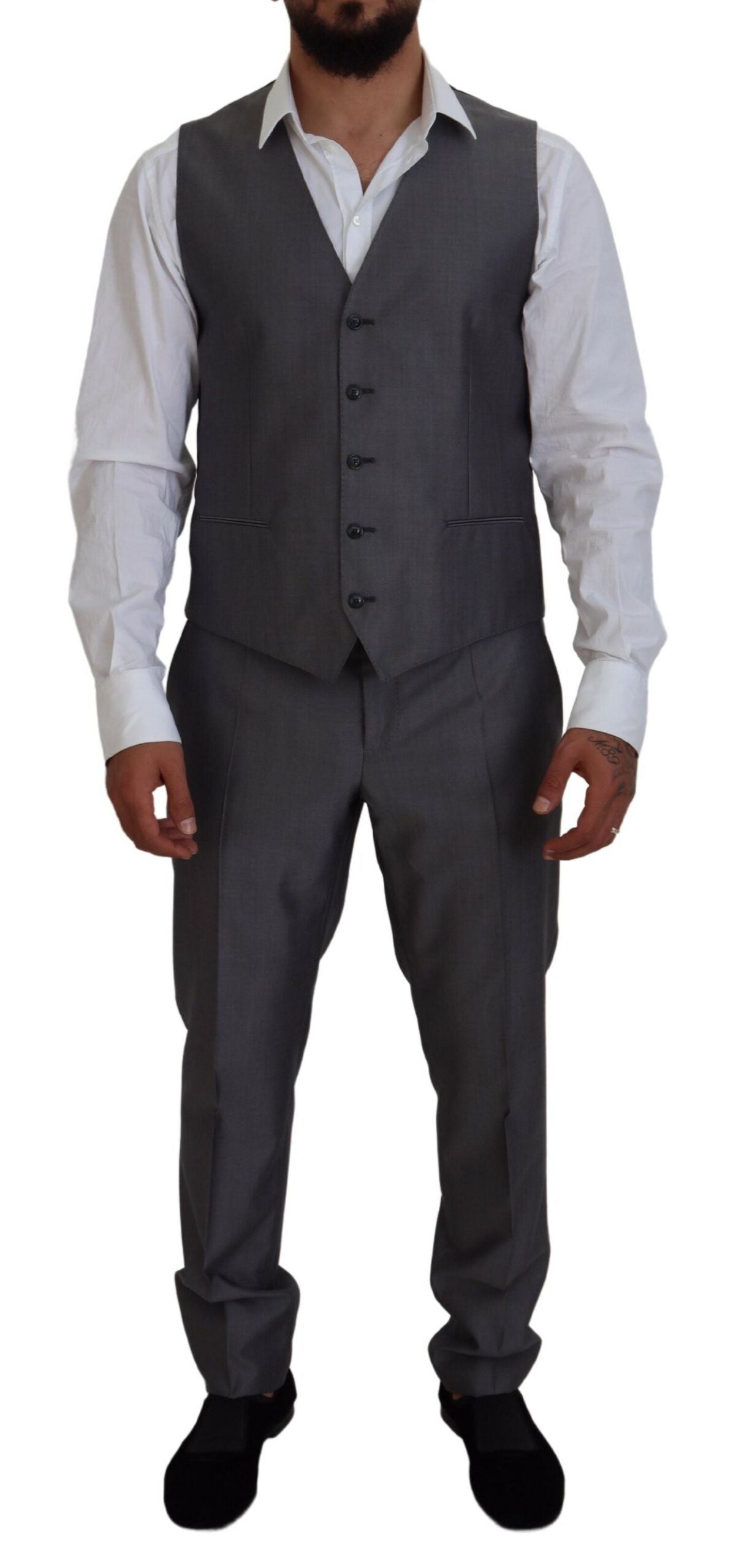 Dolce & Gabbana Grey SICILIA 3-Piece Slim Fit Suit