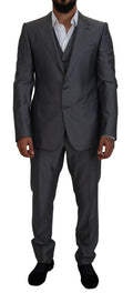 Dolce & Gabbana Grey SICILIA 3-Piece Slim Fit Suit