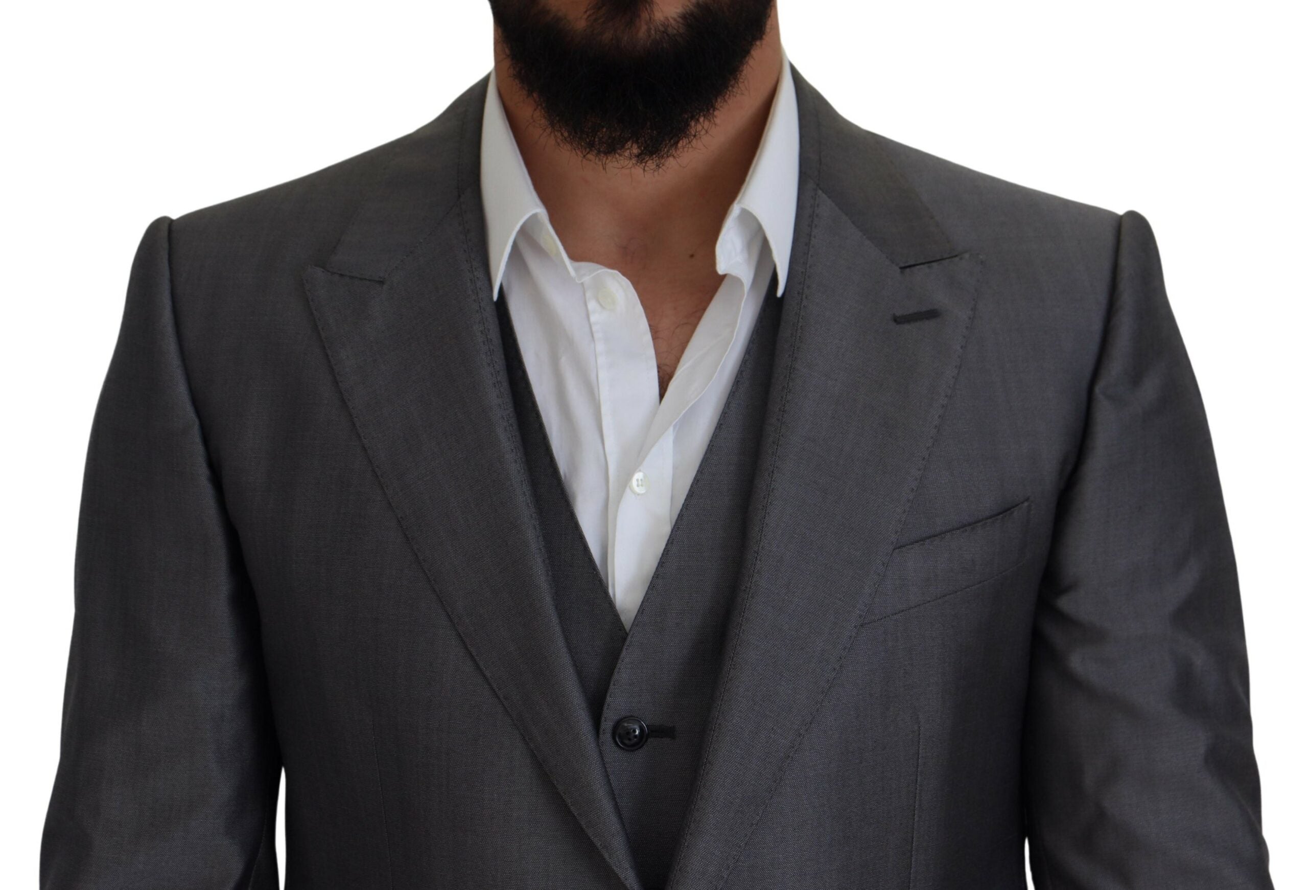 Dolce & Gabbana Grey SICILIA 3-Piece Slim Fit Suit
