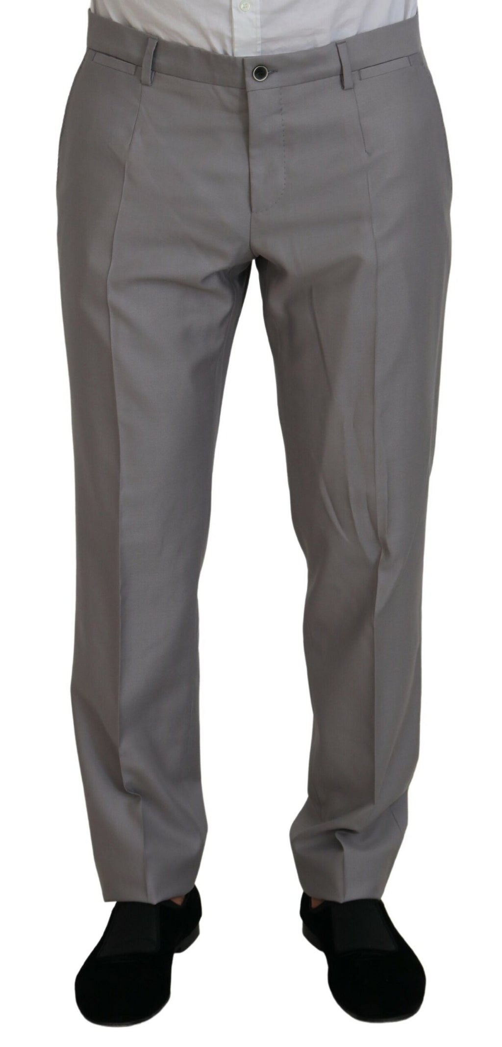 Dolce & Gabbana Silver Wool-Silk 3-Piece Slim Fit Suit
