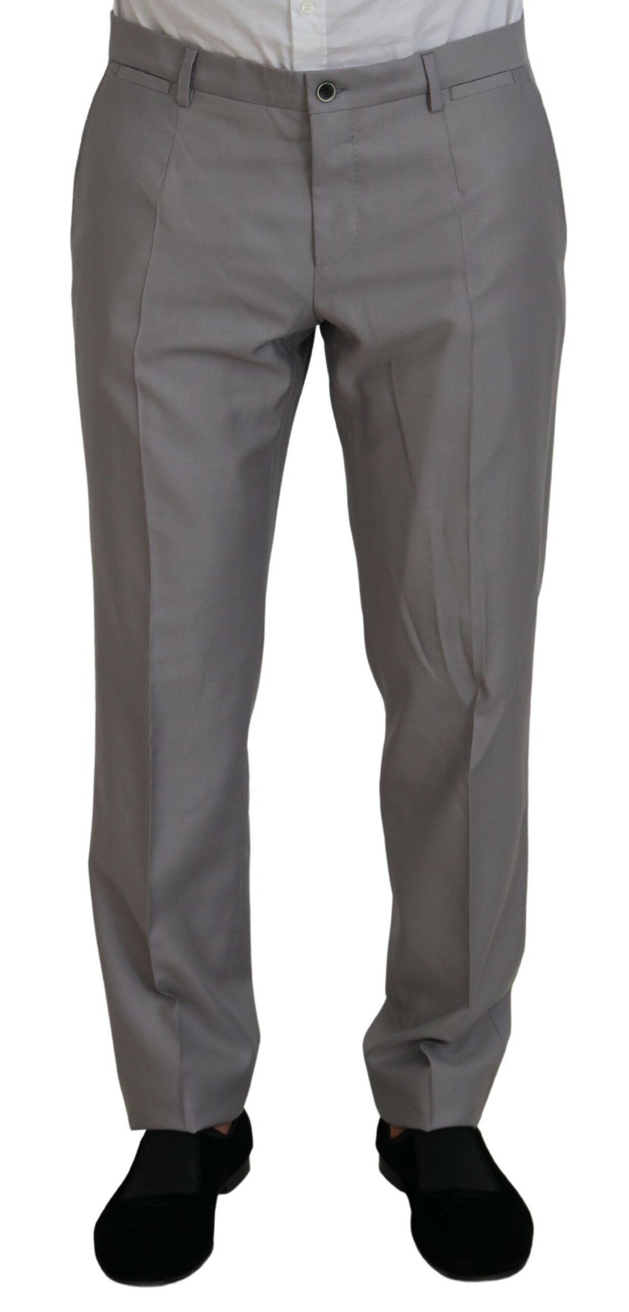 Dolce & Gabbana Silver Wool-Silk 3-Piece Slim Fit Suit