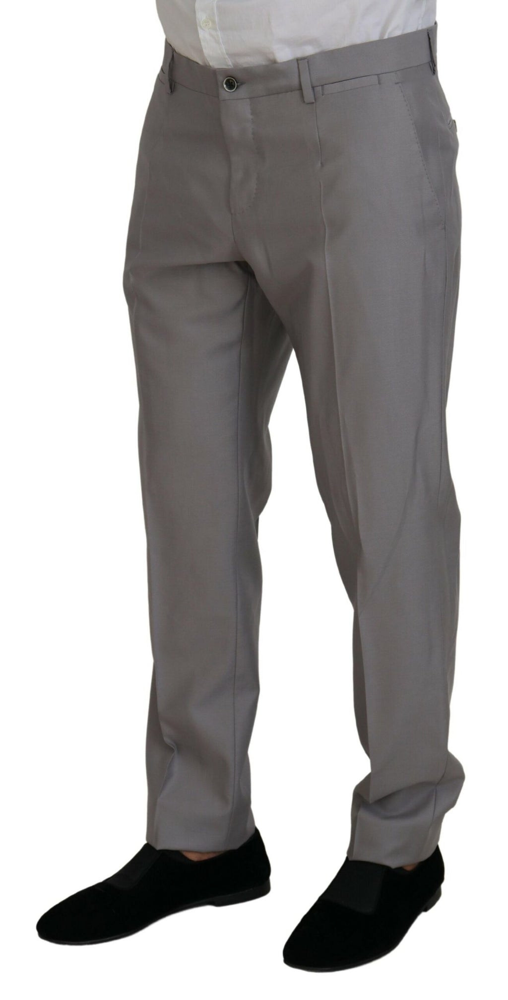 Dolce & Gabbana Silver Wool-Silk 3-Piece Slim Fit Suit