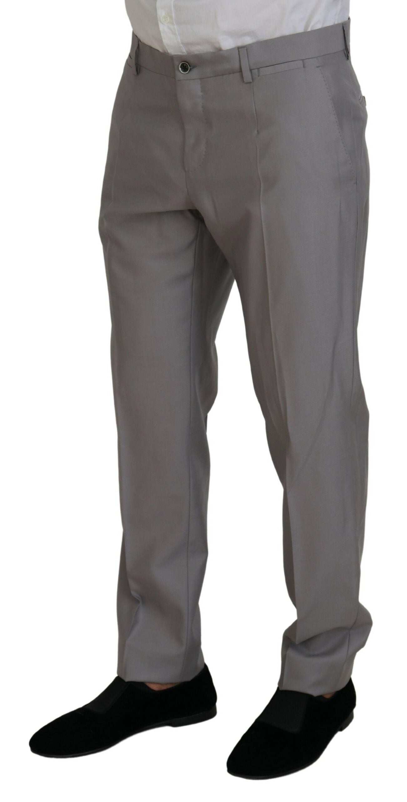 Dolce & Gabbana Silver Wool-Silk 3-Piece Slim Fit Suit