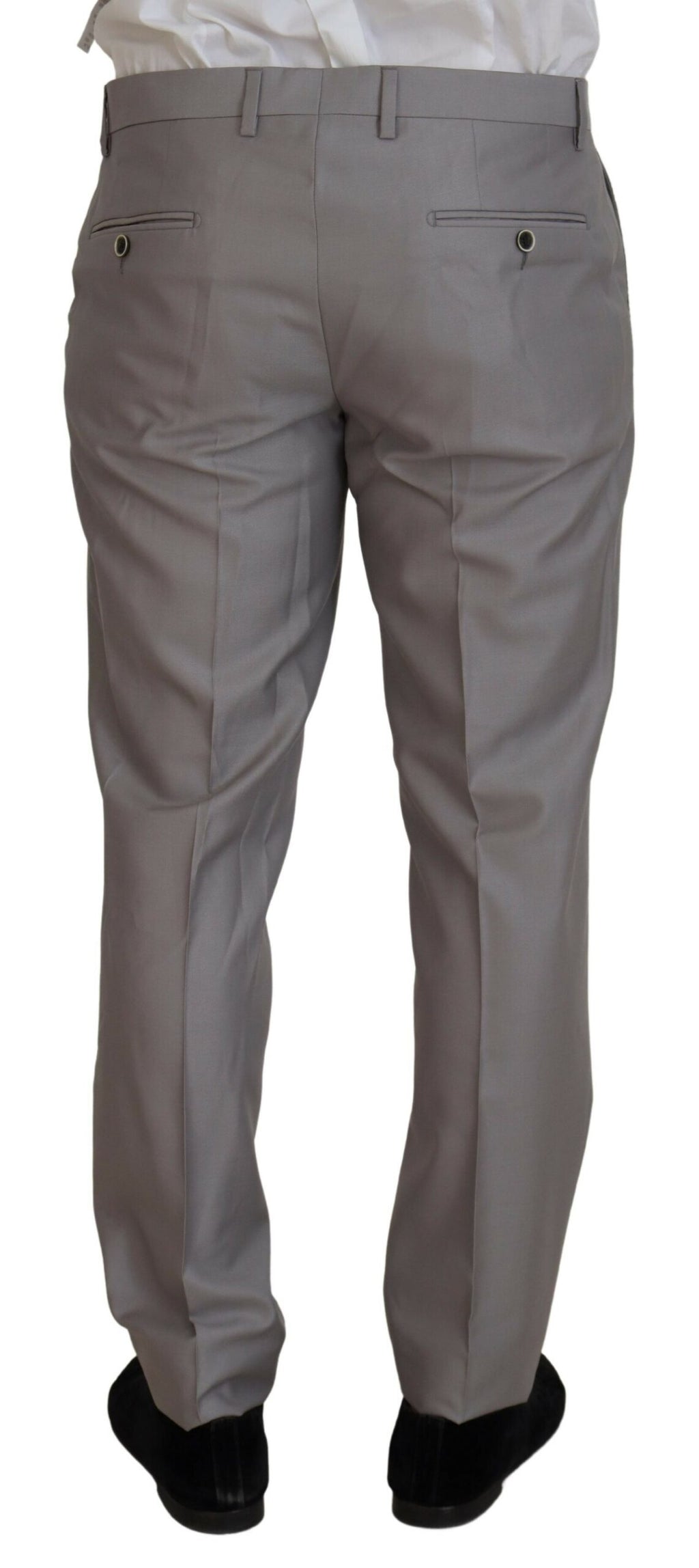 Dolce & Gabbana Silver Wool-Silk 3-Piece Slim Fit Suit