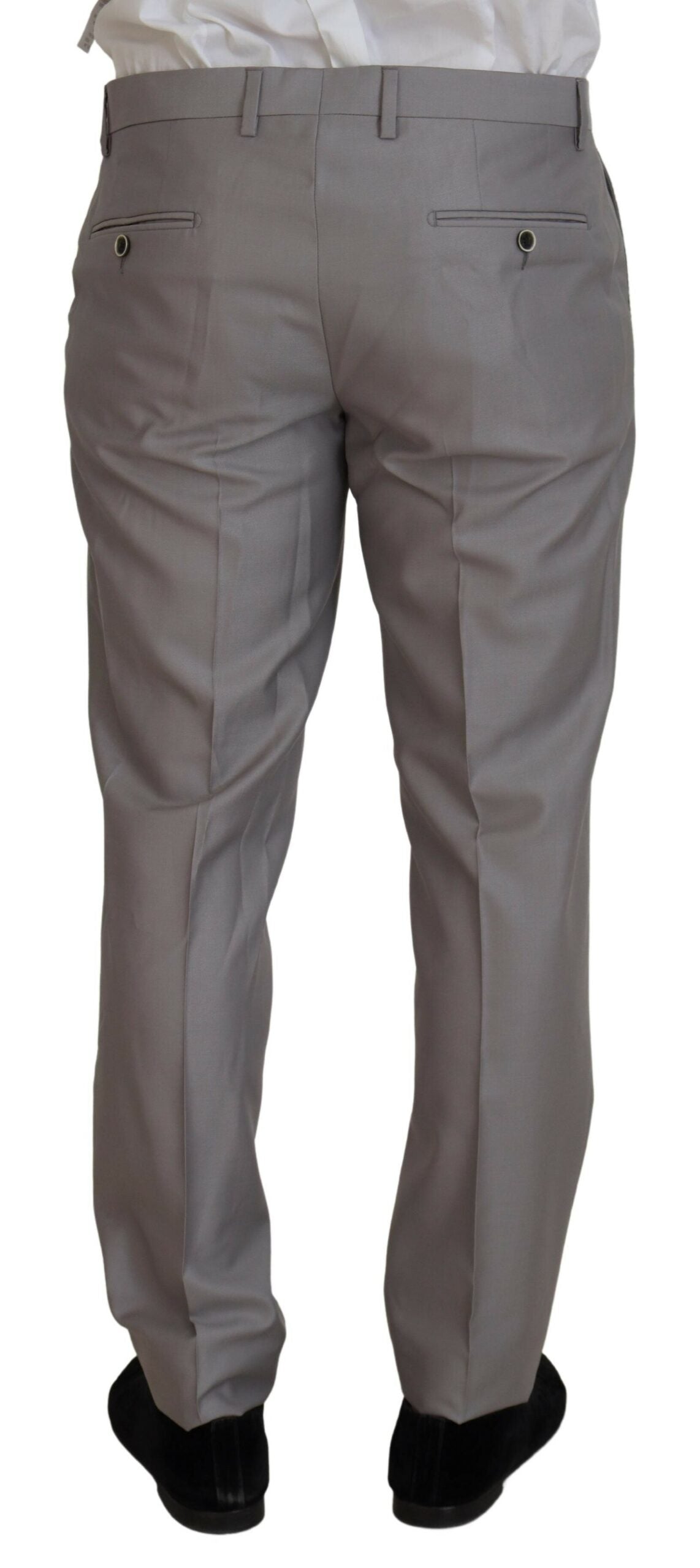 Dolce & Gabbana Silver Wool-Silk 3-Piece Slim Fit Suit