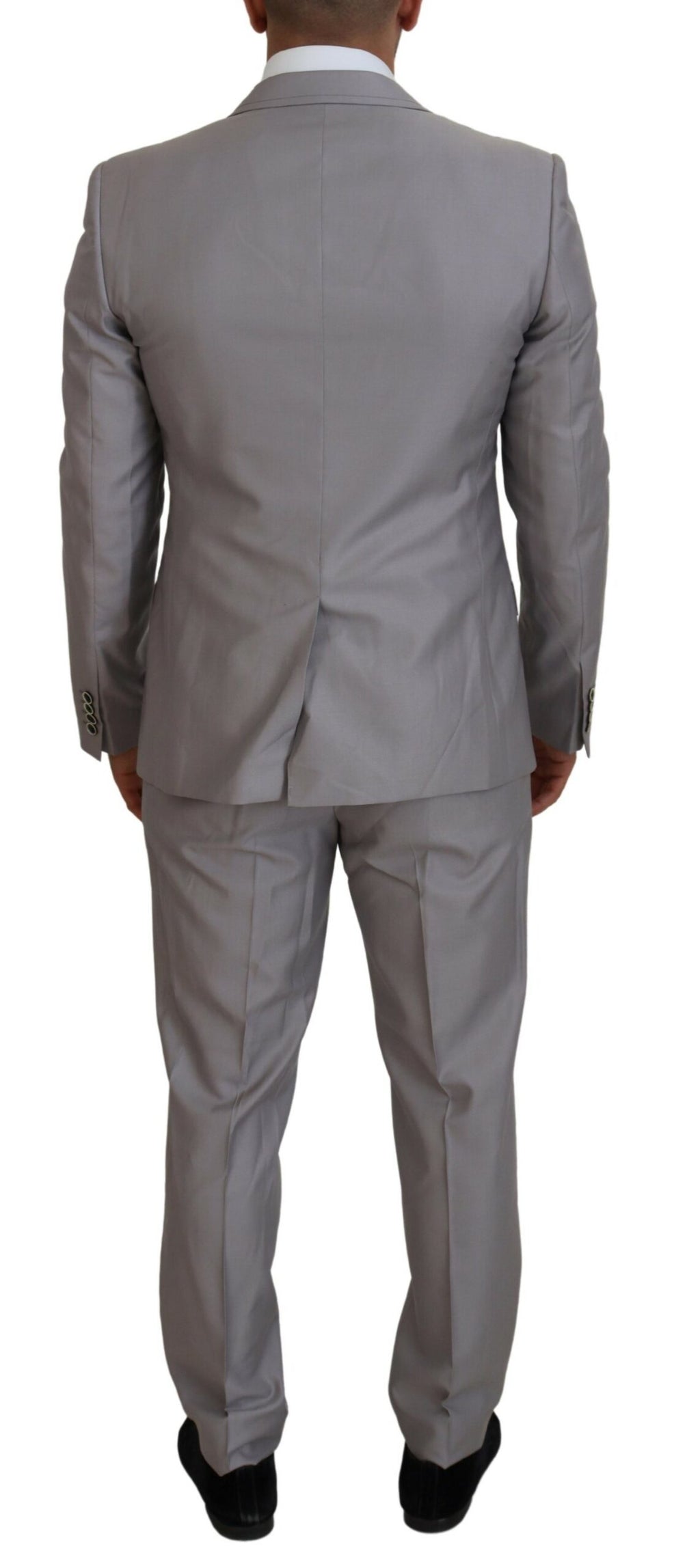 Dolce & Gabbana Silver Wool-Silk 3-Piece Slim Fit Suit